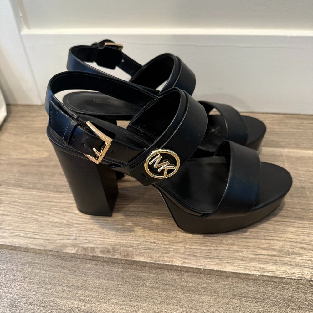 Michael Kors Black Chunky Heels Size 9.5 M.